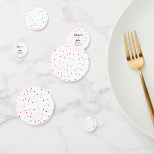personalised simple minimal add your name red blac confetti