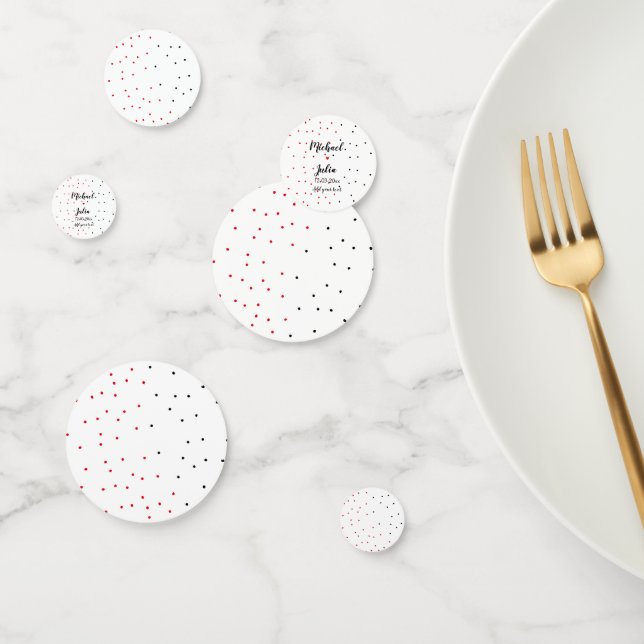 personalised simple minimal add your name red blac confetti (Group)