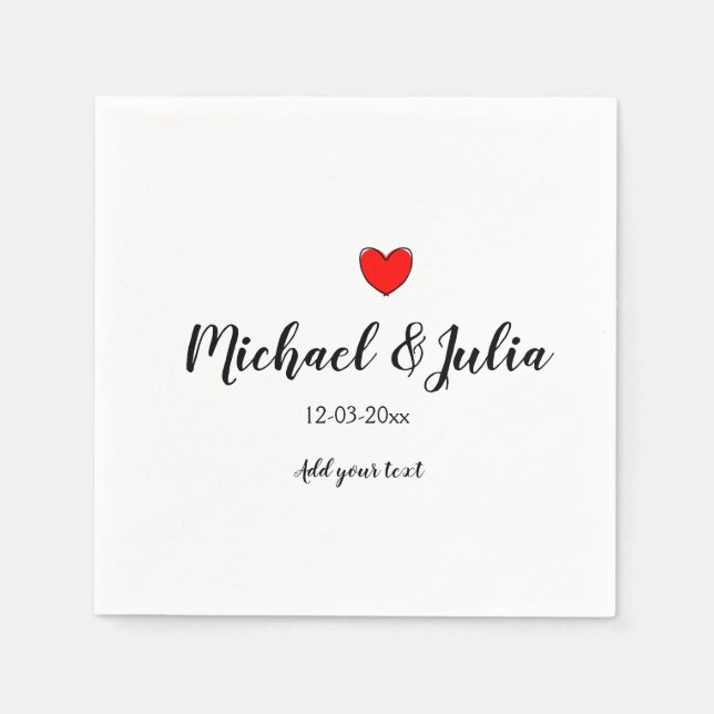 personalised simple minimal add your name year hea napkin (Front)