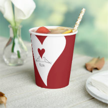 Personalised Simple Modern Birds in Love Red Heart