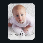 Personalised Simple Modern Calligraphy Photo Magnet<br><div class="desc">Perfect gift for anyone. Simple and stylish photo magnet features one single photo and name in trendy handwritten font. Click customise further to edit this template or change font size if needed.</div>