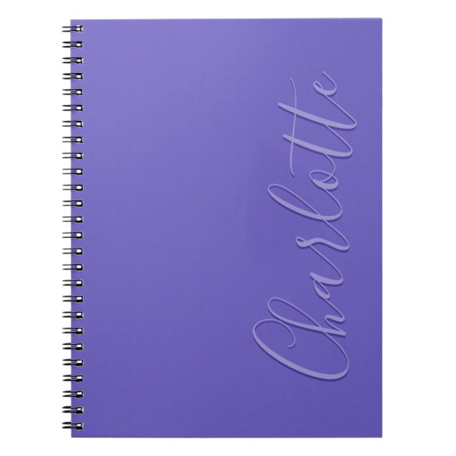 Personalised Simple Modern Chic Purple  Notebook (Front)