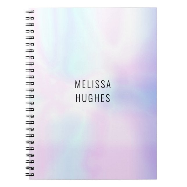 Personalised Simple Modern Holographic Notebook (Front)
