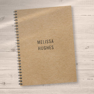 Personalised Simple Modern Rustic Kraft Notebook