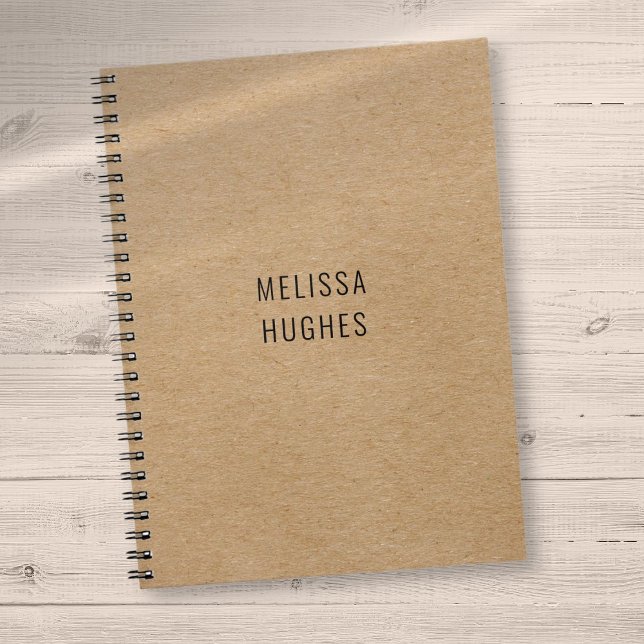 Personalised Simple Modern Rustic Kraft Notebook (Personalized Simple Modern Rustic Kraft Notebook)