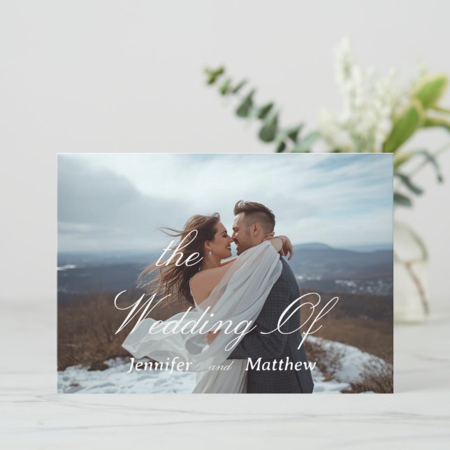Personalised Simple Modern Wedding Invitation  (Standing Front)