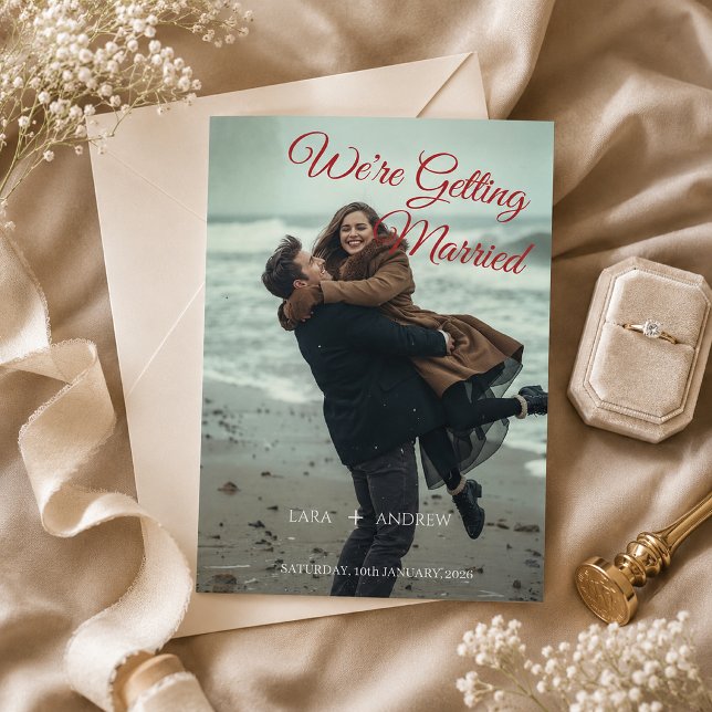 Personalised Simple Modern Wedding save the date  Invitation (Creator Uploaded)