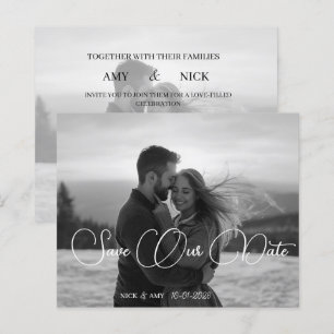 Personalised Simple Modern Winter Wedding Card