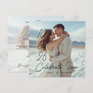 Personalised Simple Modern winter Wedding card