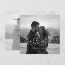Personalised Simple Modern Winter Wedding Card