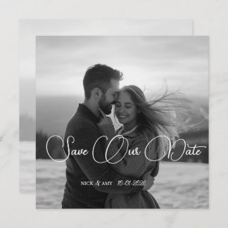 Personalised Simple Modern Winter Wedding Card