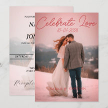 Personalised Simple Modern winter Wedding card