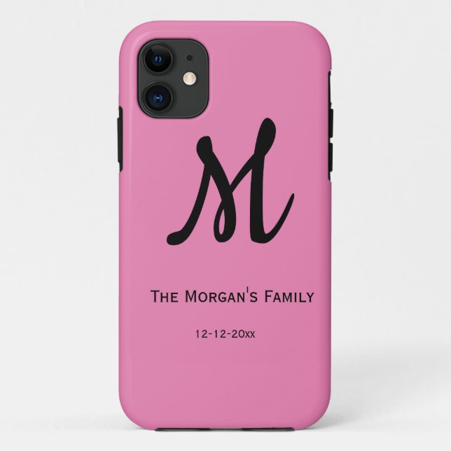 personalised simple monogram add your name wedding Case-Mate iPhone case (Back)