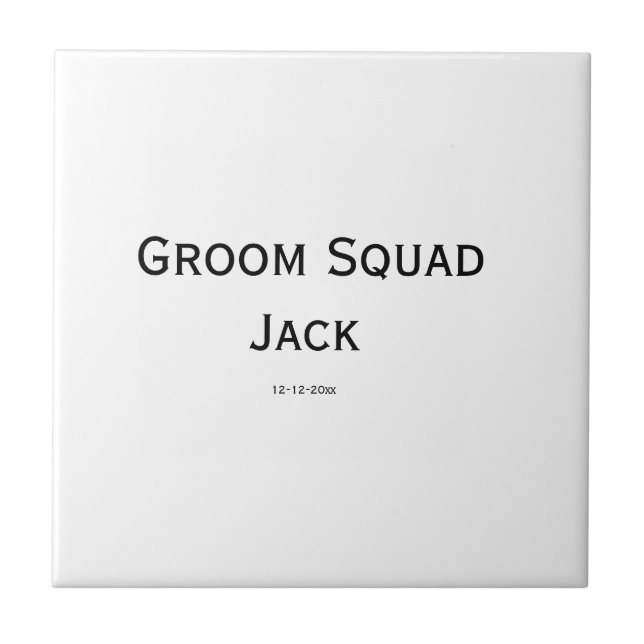 personalised simple monogram add your name wedding ceramic tile (Front)