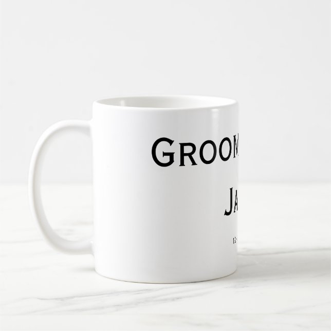 personalised simple monogram add your name wedding coffee mug (Left)