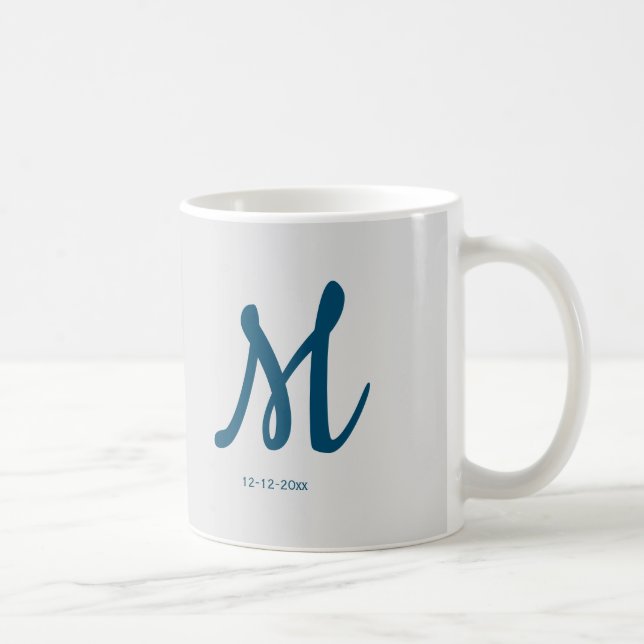 personalised simple monogram add your name wedding coffee mug (Right)