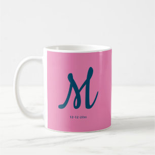 personalised simple monogram add your name wedding coffee mug