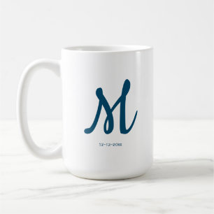 personalised simple monogram add your name wedding coffee mug