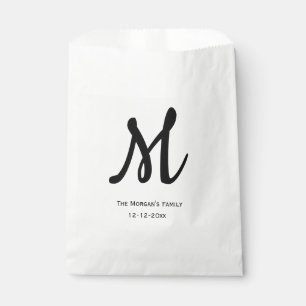 personalised simple monogram add your name wedding favour bag