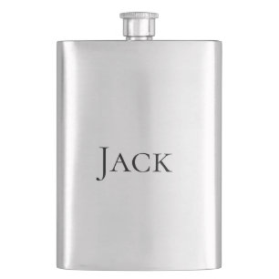 personalised simple monogram add your name wedding hip flask