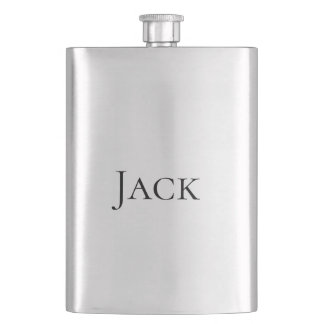 personalised simple monogram add your name wedding hip flask