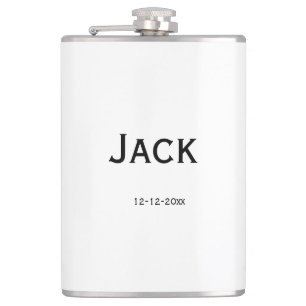 personalised simple monogram add your name wedding hip flask