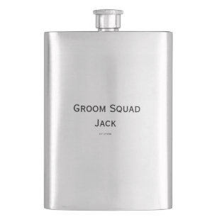 personalised simple monogram add your name wedding hip flask