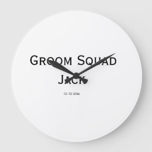 personalised simple monogram add your name wedding large clock