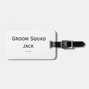 personalised simple monogram add your name wedding luggage tag