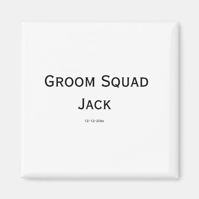 personalised simple monogram add your name wedding magnet (Front)