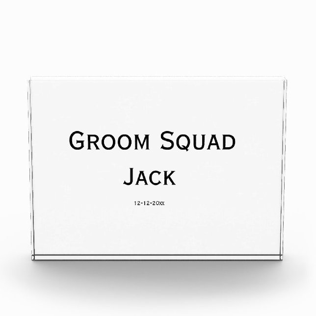 personalised simple monogram add your name wedding photo block (Front)