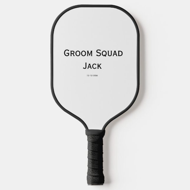 personalised simple monogram add your name wedding pickleball paddle (Front)