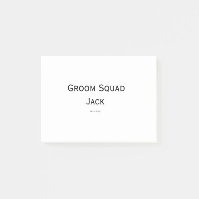 personalised simple monogram add your name wedding post-it notes (Front)
