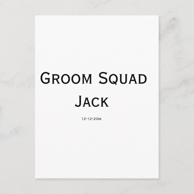 personalised simple monogram add your name wedding postcard (Front)
