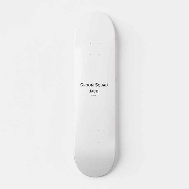 personalised simple monogram add your name wedding skateboard (Front)