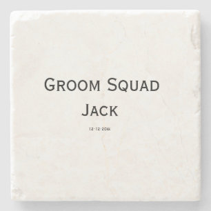 personalised simple monogram add your name wedding stone coaster