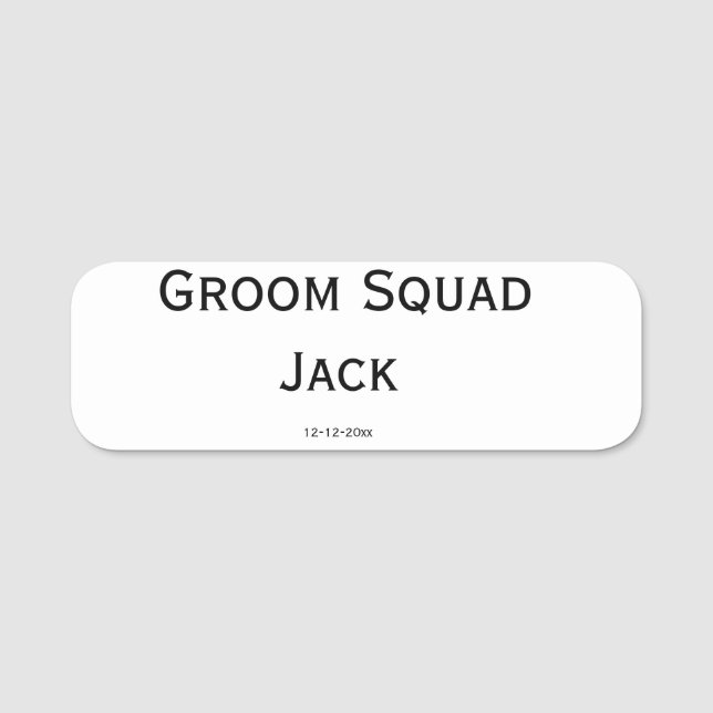 personalised simple monogram add your name wedding tag (Front)