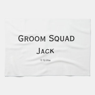 personalised simple monogram add your name wedding tea towel