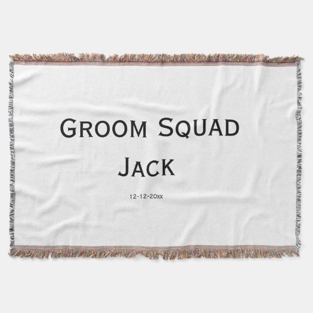personalised simple monogram add your name wedding throw blanket (Front)