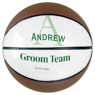 personalised simple monogram groom team groomsmen basketball