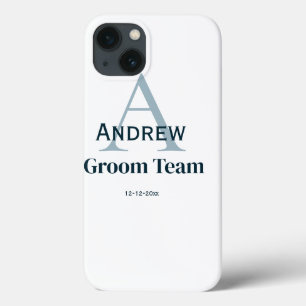 personalised simple monogram groom team groomsmen  iPhone 13 case