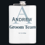 personalised simple monogram groom team groomsmen  hip flask<br><div class="desc">design</div>