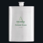 personalised simple monogram groom team groomsmen  hip flask<br><div class="desc">design</div>