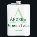 personalised simple monogram groom team groomsmen  hip flask<br><div class="desc">design</div>