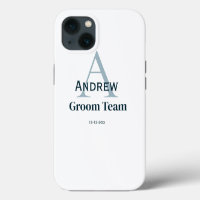 personalised simple monogram groom team groomsmen