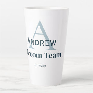 personalised simple monogram groom team groomsmen  latte mug