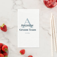 personalised simple monogram groom team groomsmen