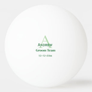 personalised simple monogram groom team groomsmen ping pong ball