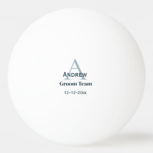 personalised simple monogram groom team groomsmen ping pong ball
