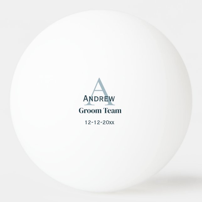 personalised simple monogram groom team groomsmen  ping pong ball (Front)